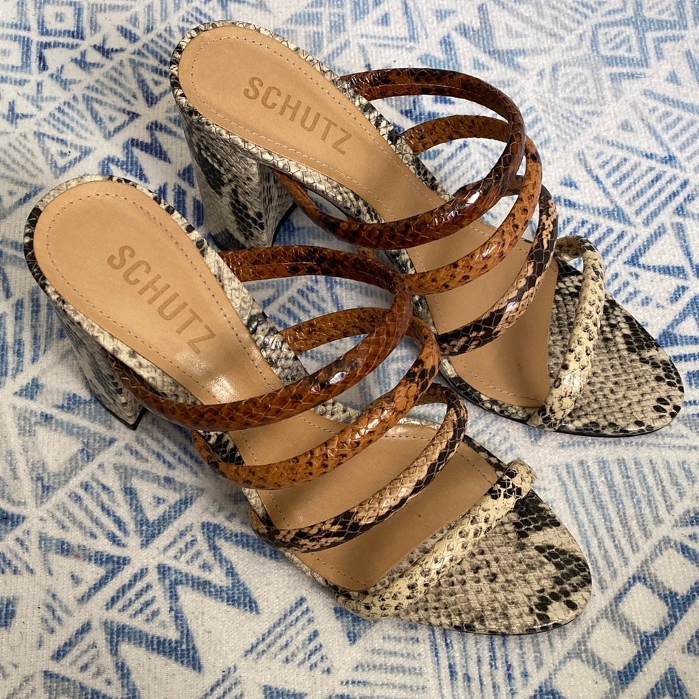 SCHUTZ Multicolor Snakeskin Heels - Picture 6 of 6